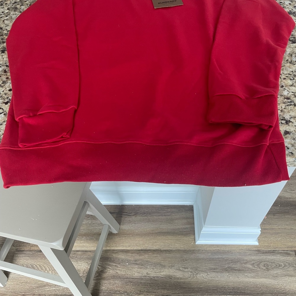 New with Tags. Mens Burberry Red Crewneck Pullover Size 2XL. - Picture 3 of 11